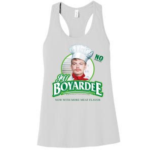 Jeff Boyardee Creepy Jason Women's Racerback Tank