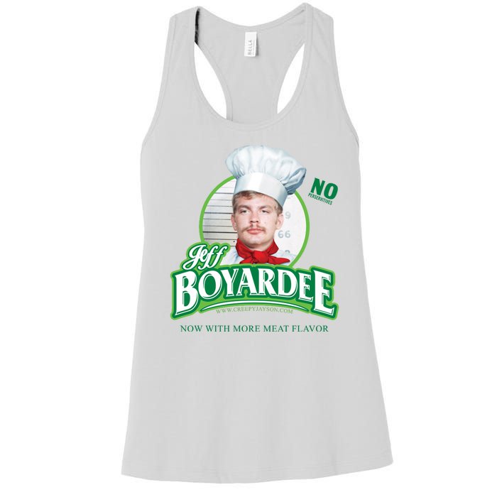 Jeff Boyardee Creepy Jason Women's Racerback Tank