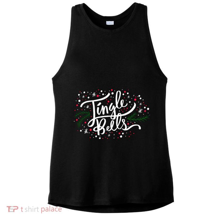 Jingle Bells Christmas Design For Boy Girl Ladies PosiCharge Tri-Blend Wicking Tank