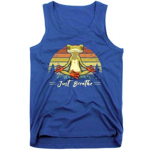 Just Breathe Cool Gift Funny Frog Yoga Meditation Gift Tank Top