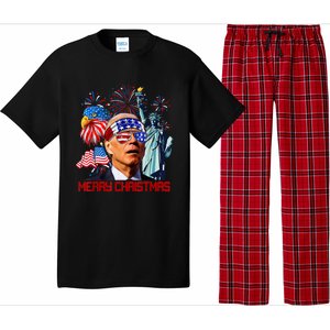 Joe Biden Confused Patriotic Merry Christmas For 4th Of July Pajama Set