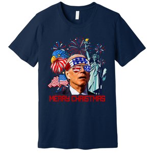 Joe Biden Confused Patriotic Merry Christmas For 4th Of July Premium T-Shirt