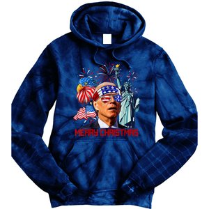 Joe Biden Confused Patriotic Merry Christmas For 4th Of July Tie Dye Hoodie