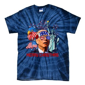 Joe Biden Confused Patriotic Merry Christmas For 4th Of July Tie-Dye T-Shirt