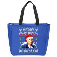 Joe Biden Christmas Merry Uh Uh Happy You Know The Thing Zip Tote Bag