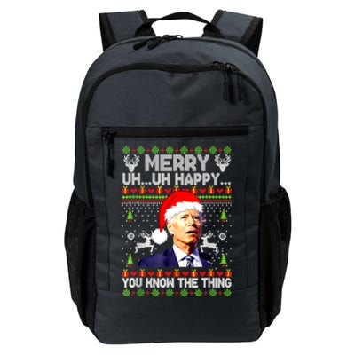 Joe Biden Christmas Merry Uh Uh Happy You Know The Thing Daily Commute Backpack