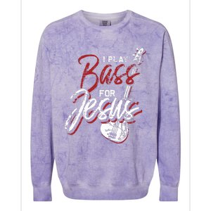 Jesus Bassist Christian Bass Player Bass Guitar Colorblast Crewneck Sweatshirt