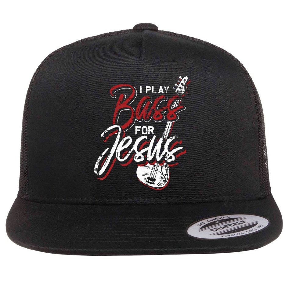 Jesus Bassist Christian Bass Player Bass Guitar Flat Bill Trucker Hat