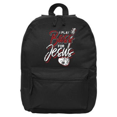Jesus Bassist Christian Bass Player Bass Guitar 16 in Basic Backpack