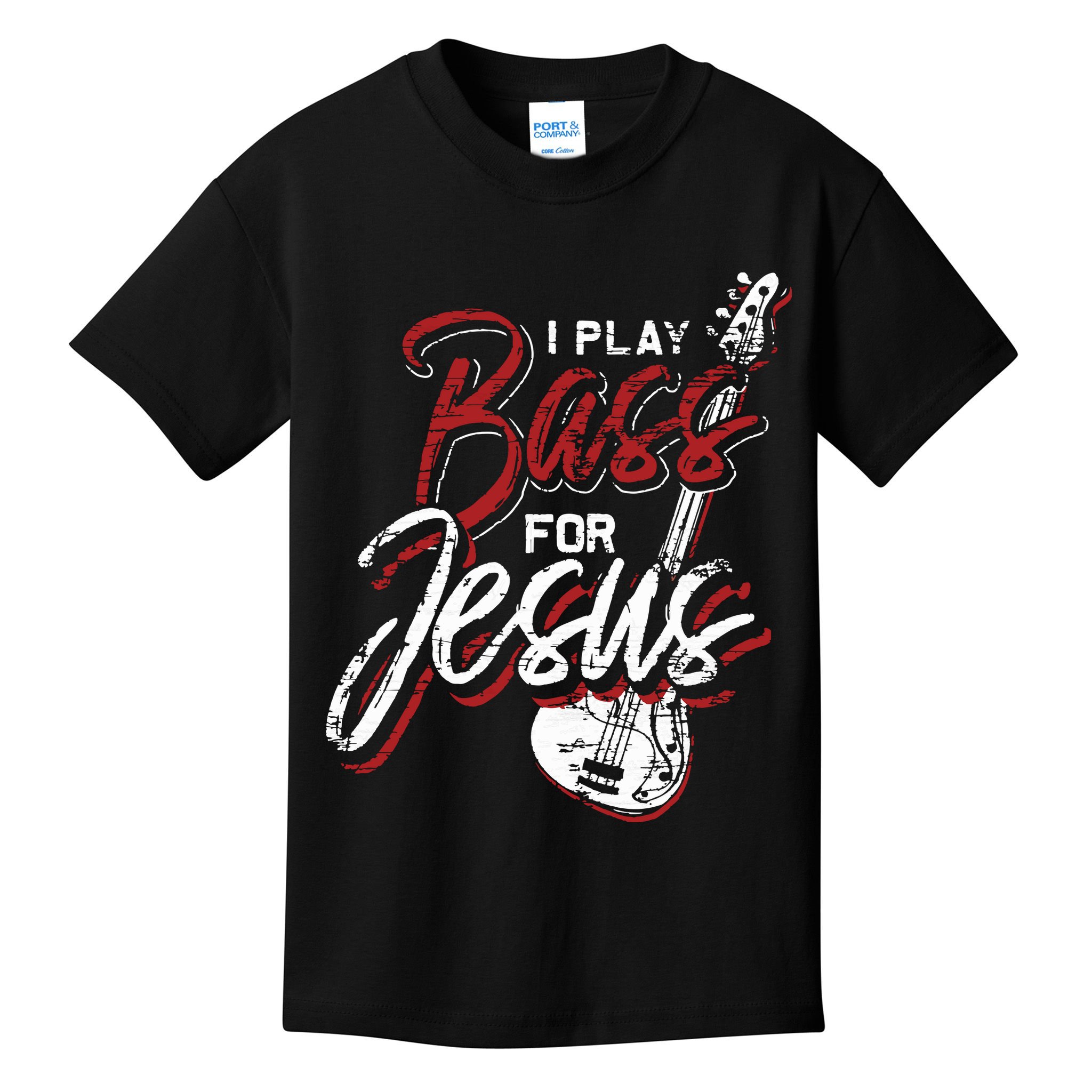 Jesus Bassist Christian Bass Player Bass Guitar Kids T-Shirt