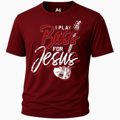 Jesus Bassist Christian Bass Player Bass Guitar Cooling Performance Crew T-Shirt