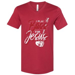 Jesus Bassist Christian Bass Player Bass Guitar V-Neck T-Shirt