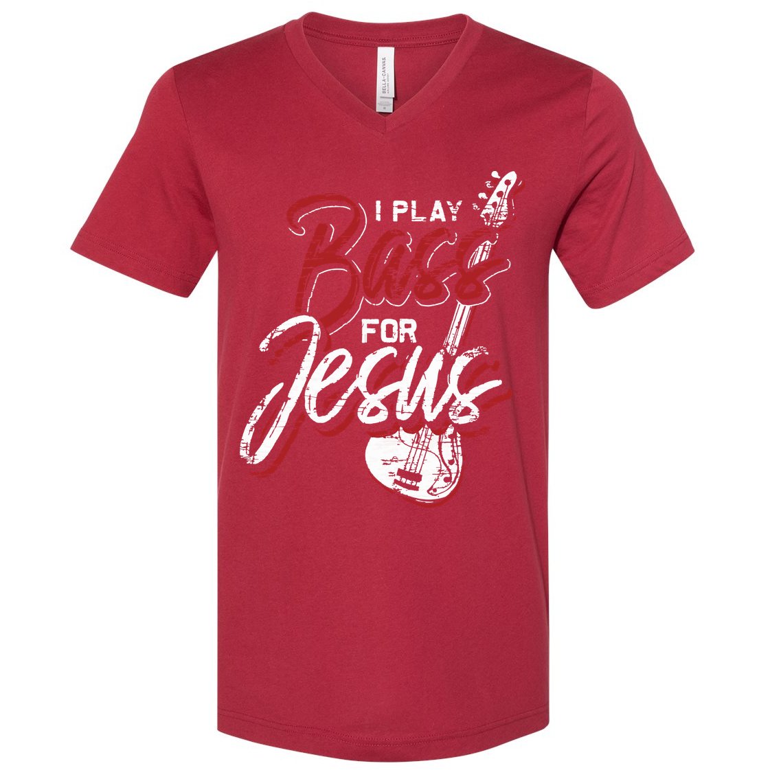 Jesus Bassist Christian Bass Player Bass Guitar V-Neck T-Shirt