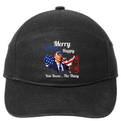 Joe Biden Confused Merry Happy Funny 4th Of July Joe Biden 7-Panel Snapback Hat