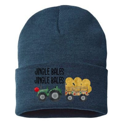 Jingle Bales Christmas Farm Farmer Holiday Season Sustainable Knit Beanie