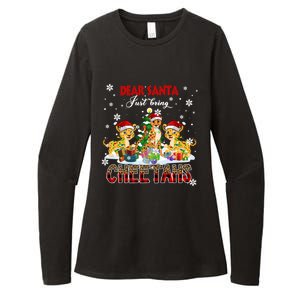 Just Bring Cheetahs Christmas Three Santa Cheetahs Lover Cute Gift Womens CVC Long Sleeve Shirt