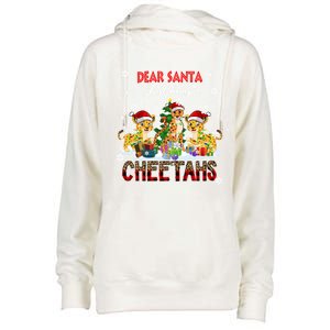 Just Bring Cheetahs Christmas Three Santa Cheetahs Lover Cute Gift Womens Funnel Neck Pullover Hood