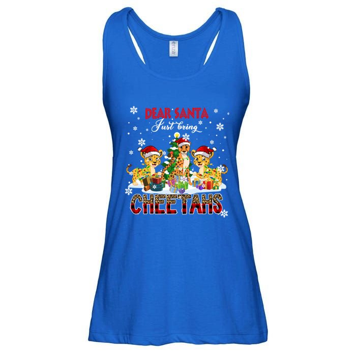 Just Bring Cheetahs Christmas Three Santa Cheetahs Lover Cute Gift Ladies Essential Flowy Tank