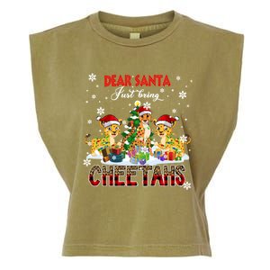 Just Bring Cheetahs Christmas Three Santa Cheetahs Lover Cute Gift Garment-Dyed Women's Muscle Tee