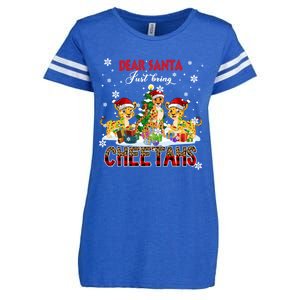 Just Bring Cheetahs Christmas Three Santa Cheetahs Lover Cute Gift Enza Ladies Jersey Football T-Shirt