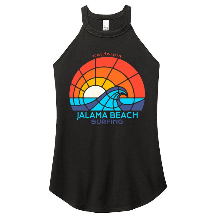 Jalama Beach California Surfing Beach Women's Perfect Tri Rocker Tank