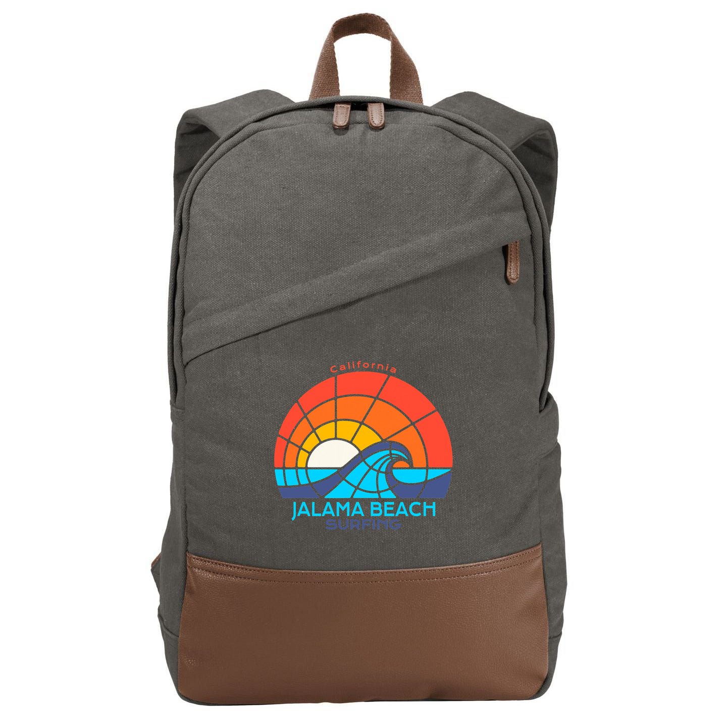 Jalama Beach California Surfing Beach Cotton Canvas Backpack