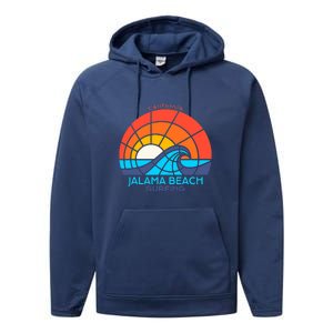 Jalama Beach California Surfing Beach Performance Fleece Hoodie