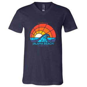 Jalama Beach California Surfing Beach V-Neck T-Shirt