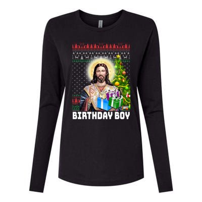 Jesus Birthday Christmas Xmas Holiday Funny Ugly Sweater Cute Gift Womens Cotton Relaxed Long Sleeve T-Shirt