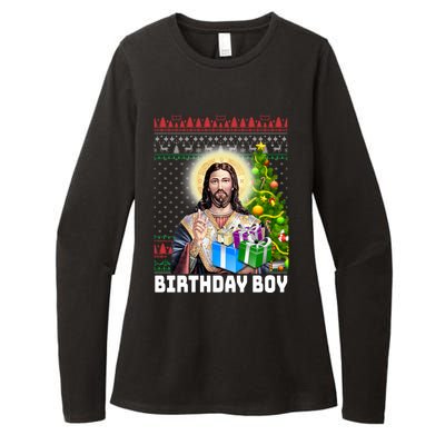 Jesus Birthday Christmas Xmas Holiday Funny Ugly Sweater Cute Gift Womens CVC Long Sleeve Shirt