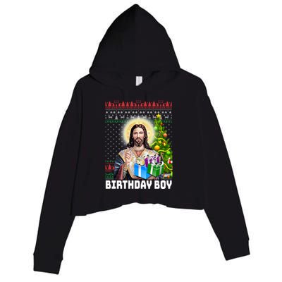 Jesus Birthday Christmas Xmas Holiday Funny Ugly Sweater Cute Gift Crop Fleece Hoodie