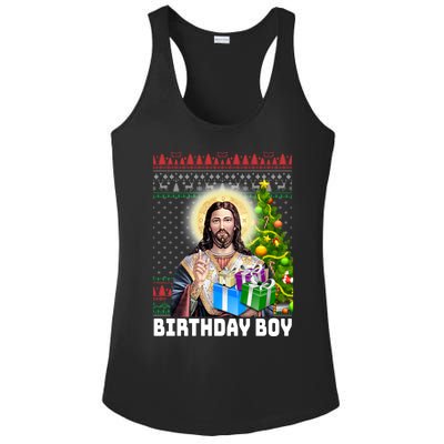 Jesus Birthday Christmas Xmas Holiday Funny Ugly Sweater Cute Gift Ladies PosiCharge Competitor Racerback Tank