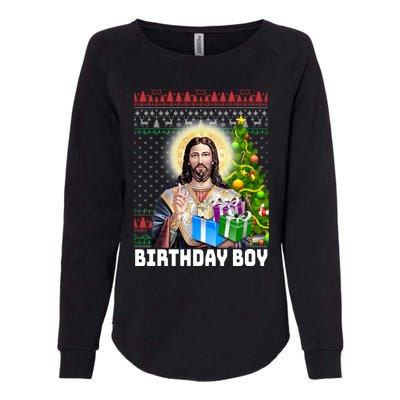 Jesus Birthday Christmas Xmas Holiday Funny Ugly Sweater Cute Gift Womens California Wash Sweatshirt