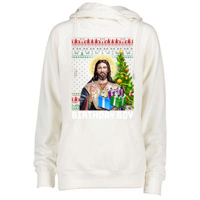 Jesus Birthday Christmas Xmas Holiday Funny Ugly Sweater Cute Gift Womens Funnel Neck Pullover Hood