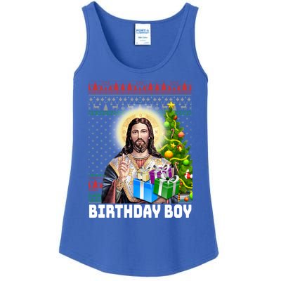 Jesus Birthday Christmas Xmas Holiday Funny Ugly Sweater Cute Gift Ladies Essential Tank