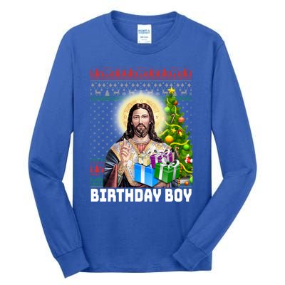 Jesus Birthday Christmas Xmas Holiday Funny Ugly Sweater Cute Gift Tall Long Sleeve T-Shirt