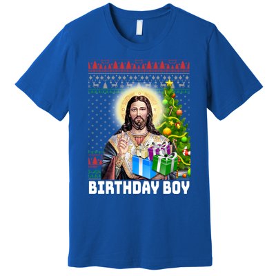 Jesus Birthday Christmas Xmas Holiday Funny Ugly Sweater Cute Gift Premium T-Shirt