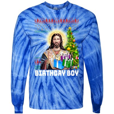 Jesus Birthday Christmas Xmas Holiday Funny Ugly Sweater Cute Gift Tie-Dye Long Sleeve Shirt