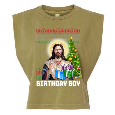 Jesus Birthday Christmas Xmas Holiday Funny Ugly Sweater Cute Gift Garment-Dyed Women's Muscle Tee