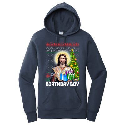 Jesus Birthday Christmas Xmas Holiday Funny Ugly Sweater Cute Gift Women's Pullover Hoodie