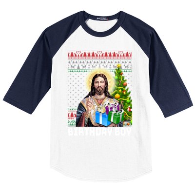 Jesus Birthday Christmas Xmas Holiday Funny Ugly Sweater Cute Gift Baseball Sleeve Shirt