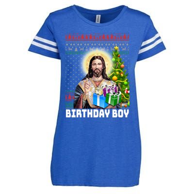 Jesus Birthday Christmas Xmas Holiday Funny Ugly Sweater Cute Gift Enza Ladies Jersey Football T-Shirt