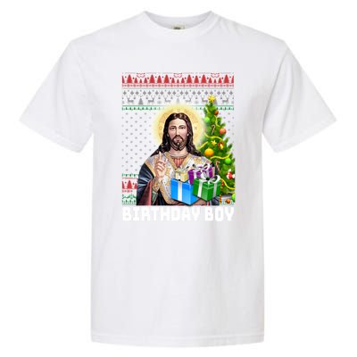 Jesus Birthday Christmas Xmas Holiday Funny Ugly Sweater Cute Gift Garment-Dyed Heavyweight T-Shirt