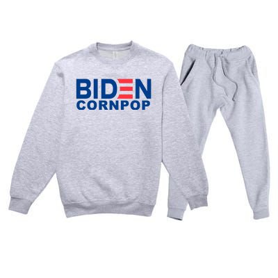 Joe Biden Corn Pop Funny Premium Crewneck Sweatsuit Set