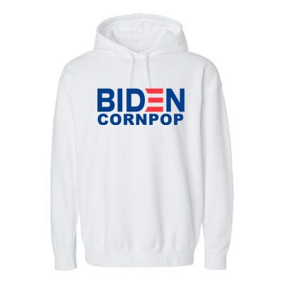 Joe Biden Corn Pop Funny Garment-Dyed Fleece Hoodie