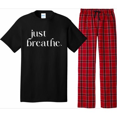 Just Breathe Cute Graphic Mindfulness Meditation Yoga Funny Gift Pajama Set