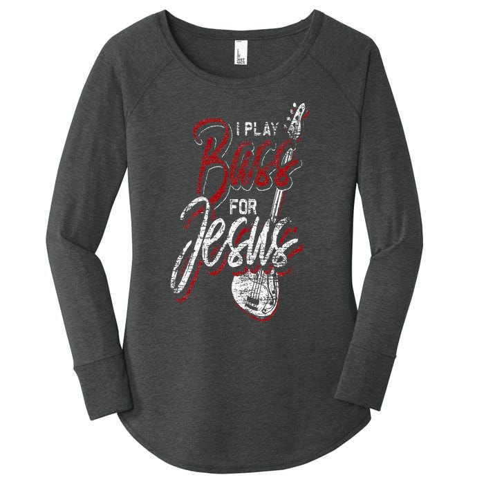 Jesus Bassist Christian Bass Player Bass Guitar Women's Perfect Tri Tunic Long Sleeve Shirt