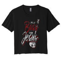 Jesus Bassist Christian Bass Player Bass Guitar Women's Crop Top Tee