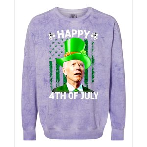 Joe Biden Confused Happy 4th Of July Funny St Patricks Day Colorblast Crewneck Sweatshirt