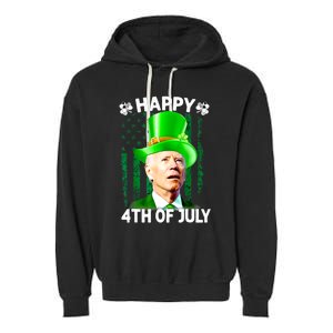 Joe Biden Confused Happy 4th Of July Funny St Patricks Day Garment-Dyed Fleece Hoodie